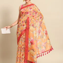 DIVASTRI Floral Printed Chanderi Saree-image-87