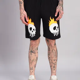GRIFFEL Men Printed Loose Fit High-Rise Cotton Sports Shorts with Antimicrobial Technology-picture-33