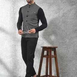 Crimsoune Club Printed Woven Nehru Jacket image 2
