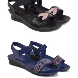 DRACKFOOT Women Pack Of 2 Wedges Heels-picture-34