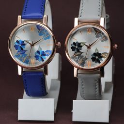 VIRAKTI Women Brass Printed Dial & Leather Straps Analogue Watch F-49-BLUE-GREY-25-picture-34