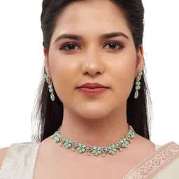 Women Click Artificial Stone-Studded Jewellery Set image 2