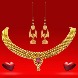 Heer Collection Gold Plated Stone Studded Jewellery Set-picture-28