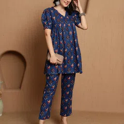 Sangria Printed Pure Cotton Top With Trouser Co-Ords image 3
