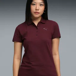 Puma Women Essentials Elevated Logo Cotton Polo T-Shirt-image-18