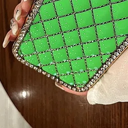 Luxury Kase Abstract Printed iPhone 13 Pro Electroplated Glitter Diamond Back Case image 3