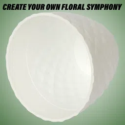 Kuber Industries White & Yellow 2 Pieces Textured Flower Pots Planters image 2