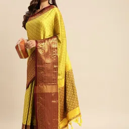 LeeliPeeri Designer Woven Design Zari Saree With Blouse Peiece-image-22