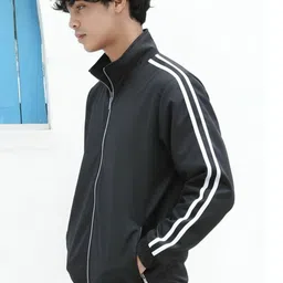 MAYKR Men Striped Windcheater Running Sporty Jacket image 4