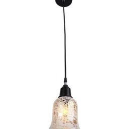 1ST TIME Gold-Toned & White Printed Bell Shaped Hanging Ceiling Lamp-image-69