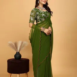 K 5 Fashion Embroidered Pure Georgette Saree image 2