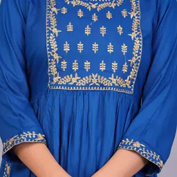 ANUTTARA FASHIONS Floral Embroidered A-Line Kurta image 2
