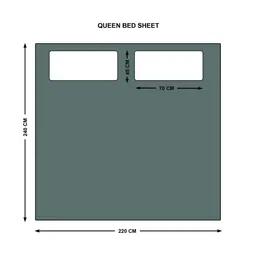 Home Centre Juniper Green Striped Queen Bedsheet Set 2.40m x 2.20m image 2