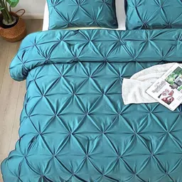 THE WHITE MOSS Navy Blue & Teal Geometric AC Room 150 GSM Comforter-picture-10