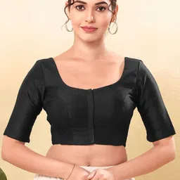 VAMAS - THE DESIGNER BLOUSES Women Round Neck Padded Saree Blouse-picture-23