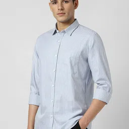 Peter England Casuals Men Slim Fit Striped Pure Cotton Casual Shirt image 5