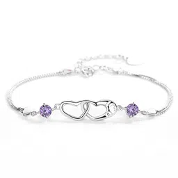 Nilu's Collection Women Cubic Zirconia Silver-Plated Wraparound Bracelet image 2