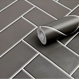 INDIAN ROYALS Black & White Geometric Printed Brick Design Waterproof Wall Sticker-picture-39