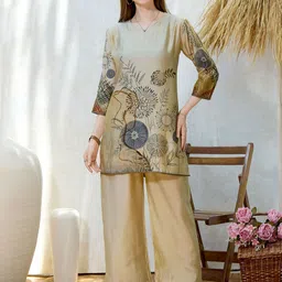 NIGHT FLOSS Floral Printed Tunic With Trousers Co-Ords-picture-35