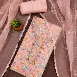 BlissFlair Organza Unstitched Dress Material-picture-26