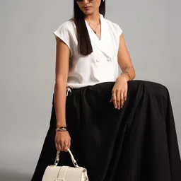 AND Women Solid Shirt Collar Top-image-0