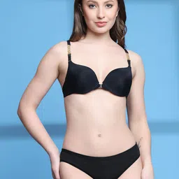 Quttos Pushup Padded Underwired Front Open Bra & Panty Set QT-SET-7052-FO-BLK-30B-picture-18