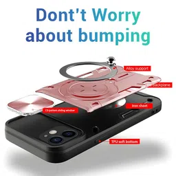 LIRAMARK Iphone 12 Impact Resistant With Stand & Slider Camera Military Back Case image 3