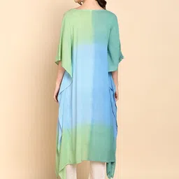 Chandbaali Women Hand Tie Dyed Extended Sleeves Kaftan Kurta image 3