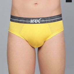 HRX by Hrithik Roshan Pack Of 2 Mid Rise Basic Briefs HRX_BRF_002_YLW_BLK_2PC-picture-39
