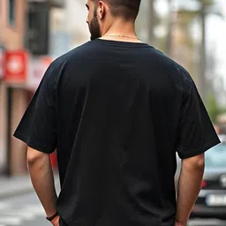 AUSK Graphic Printed Round Neck Drop Shoulder Sleeves Oversized T-shirt image 3
