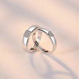 J.S ENTERPRISES Unisex Set Of 2 Stainless Steel Finger Rings-image-12