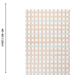 THEGASBH Cream Geometric Printed Cotton Traditional Carpet image 2