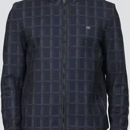 YOUNG CLUB CLASSIC Checked Mock Collar Lightweight Woollen Bomber Jacket image 4
