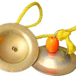 pmw Bhajana Thalalu - Hand Cymbals Manjira - Manjira for Pooja Keerthan (1 Pair) Kartal Instrument image 2