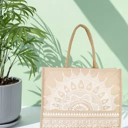 dazzle Women Beige, White Tote-picture-17