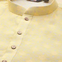 MANQ Geometric Woven Design Mandarin Collar Straight Kurta image 3