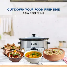 HADEN 3.5 Litre Electric Slow Cooker with Power Light Indicator (Silver) image 5