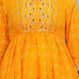 SGRF Women Flared Sleeves Mirror Work Maternity Anarkali Kurta image 2