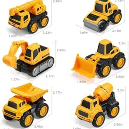 dezicon Engineering Toy Set 6 Truck Crane Excavator-DZE125 image 2