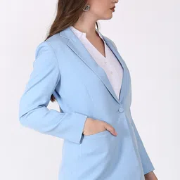 edenryd Women Solid Single Breasted Formal Blazer image 4