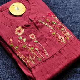 bee studio collections Women Embroidered Chanderi Flared Kurta image 2