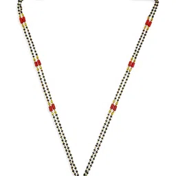 Digital Dress Room Women Gold-Plated & Black Beaded Mangalsutra image 5