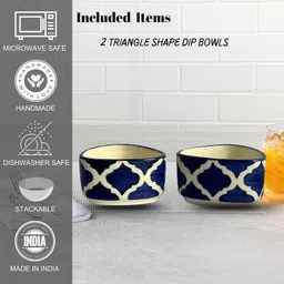 freakway Ceramic Sauce Bowl Ceramic |Blue & White |Set of 2 Dip Bowls for Kitchen & Dining (50 ml) image 4