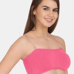 Tweens Pack Of 3 Pink Solid Bandeau Bras - Non-Wired Non-Padded image 4