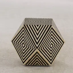 casagold Bone Bone Inlay End Table In Black Colour image 3