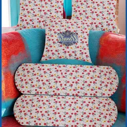 urmila creation Microfibre Bolster Pack of 5 Floral 2 Bolster 3 Cushion-picture-33