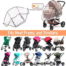 fancyku Universal Baby Stroller Shield Windproof EVA Cover Stroller Rain Cover image 5