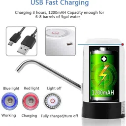 rajkuvar Automatic Wireless Water Bottle Can Dispenser Pump with USB Rechargeable Battery Bottled Water Dispenser image 4