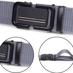 loopa Men Casual, Formal, Party, Evening Black, Grey Nylon Belt image 4
