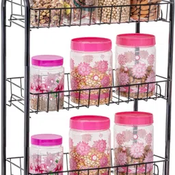 nexum 3-Tier Multipurpose Kitchen Rack/Kitchen Storage/Storage Rack/Kitchen Shelf Steel Wall Shelf image 2